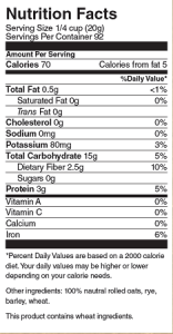 Nutrition Facts Label