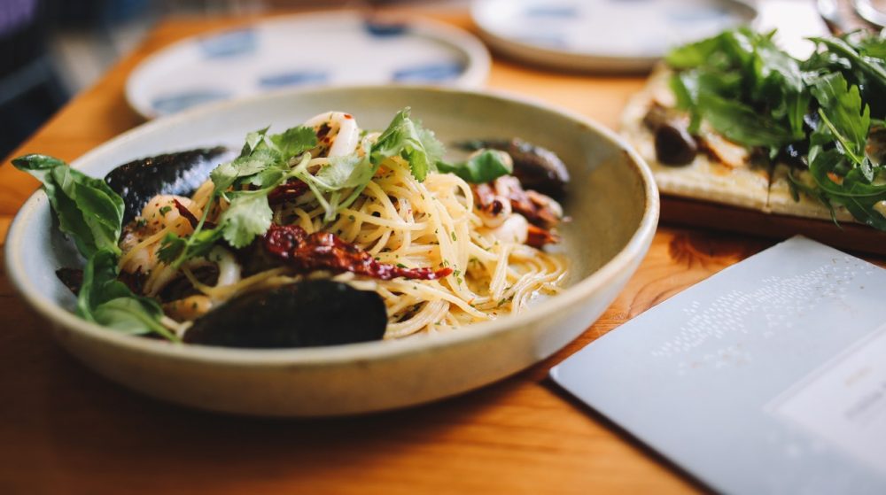 Bowl with Asian noodles